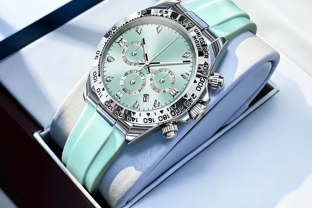 5618 Women Watch HD Multi Functional Waterproof Luminous Chronograph Sports Silicone Strap Luxury Brand Quartz Women Watch