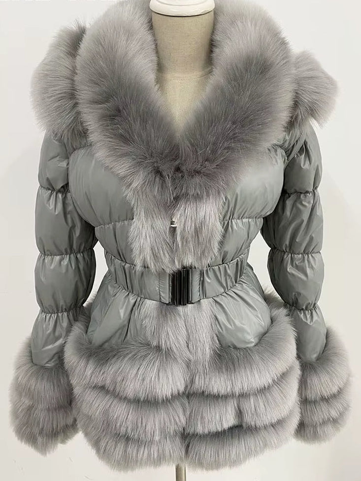 ZADORIN 2025 Winter Woman Clothes Warm White Duck down Jacket Women Detachable Sleeve and Hood Faux Fur Coat Black Puffer Jacket