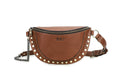 Contact'S Wholesale Fashion Womens Leather Chest Waist Bag Crossbody Fanny Pack for Women Ladies Stud Genuine Leather Belt Bag