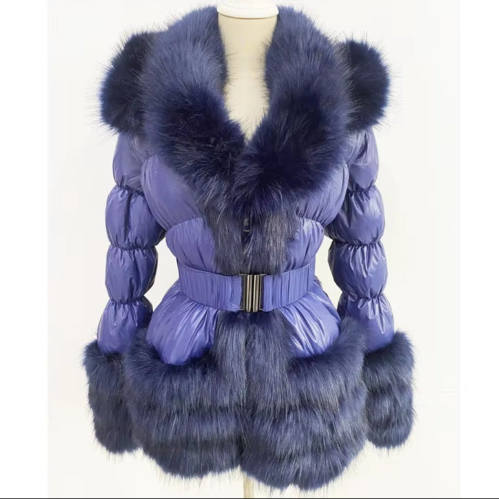 ZADORIN 2025 Winter Woman Clothes Warm White Duck down Jacket Women Detachable Sleeve and Hood Faux Fur Coat Black Puffer Jacket