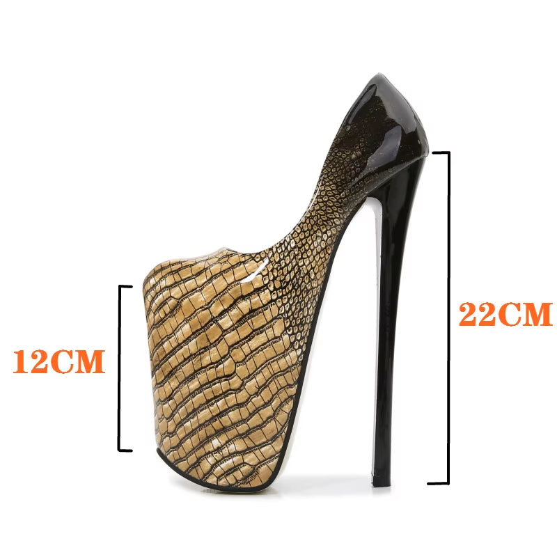 Sexy 22Cm Extreme High Heels Shoes Woman Fashion Luxury Platform Pumps Women Heeled Lady Large Size Stripper Fetish Shoes Brand