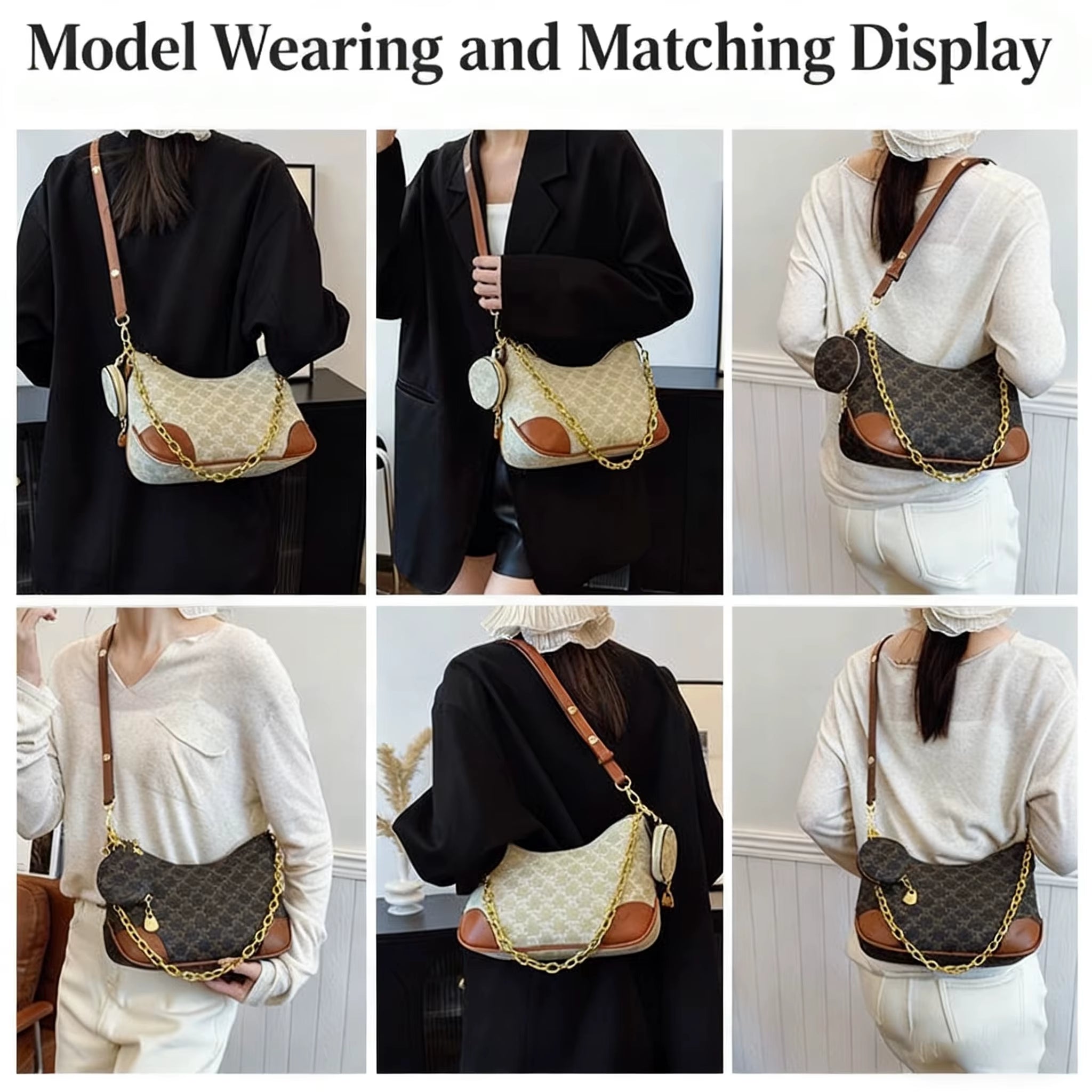 Genuine Leather Lady Fashion Small Crossbody Bags Women Travel Daily Waterproof Portable Handbag Geometric Letter Pattern Zipper